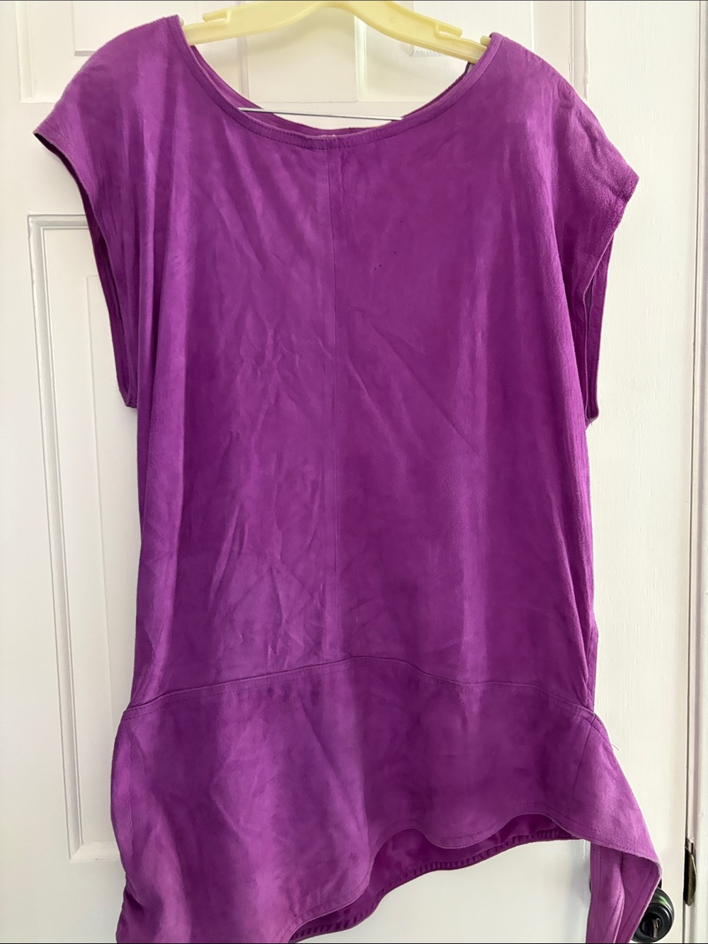 I Magnin West Bay Suede Women’s Purple Short-Sleeve Tunic Top M
